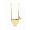 Gold 14 krt mini heart/chain 42/45cm met Birthstone gemstone Topaas - 25692