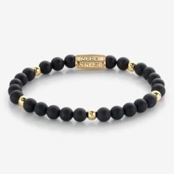 Rebel and Rose Matt Black Madonna 6mm 18ct yellow gold plated - 25809