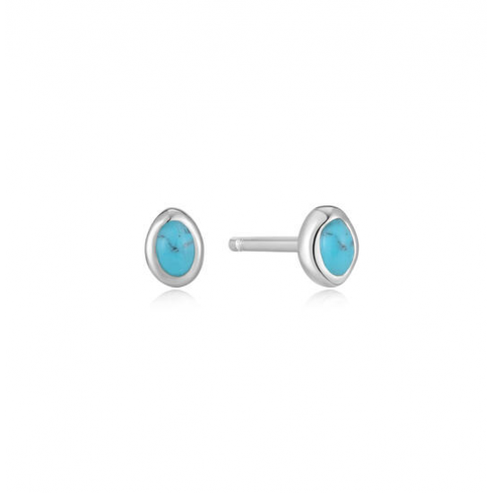 Turquoise wave Stud Earrings S - 25846