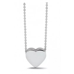 Zilver verguldmini heart/chain 42/45cm - 25911