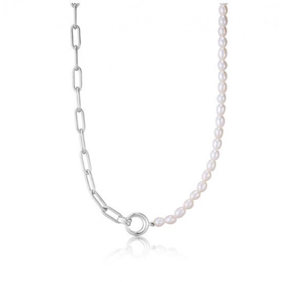 Pearl Chunky Link Chain Necklace L - 25919