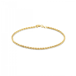 Geelgouden 14 krt koord armband - 25927