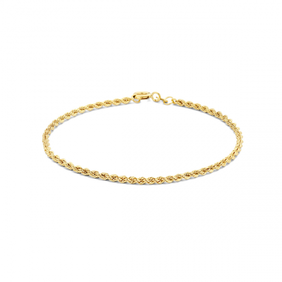 Geelgouden 14 krt koord armband - 25927