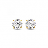 14KY earstuds round 4mm white cz - 25937