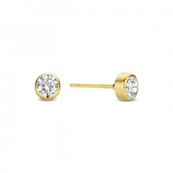 14KY earring with 4mm cz - 25948