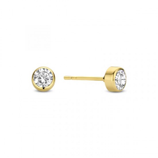 14KY earring with 4mm cz - 25948