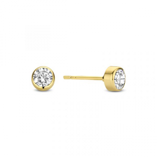 14KY earring with 4mm cz - 25948