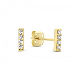 14KY earrings with cz stones - 25951