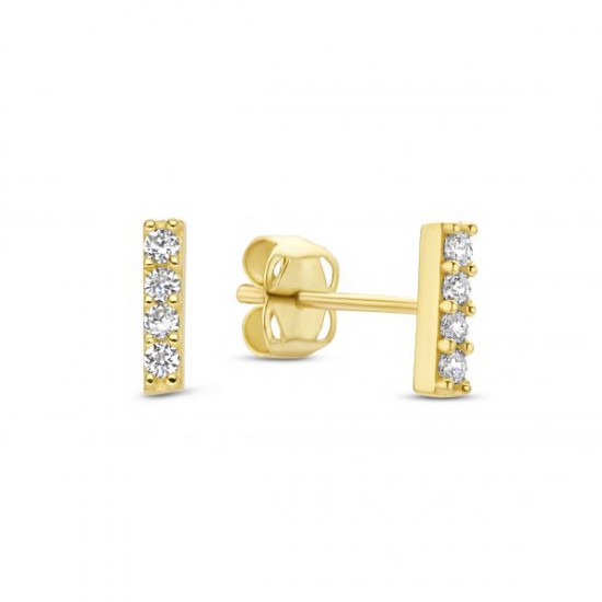 14KY earrings with cz stones - 25951