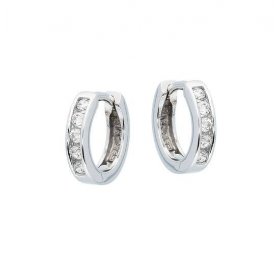 Kinderoorringen Wit CZ2,7x12mm 925 Rd - 26005