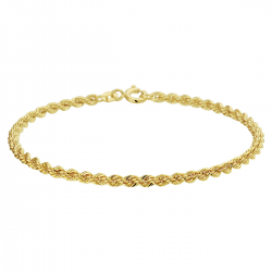 Geelgouden armband met koord schakel. De schakelbreedte is 2.7mm. - 26055