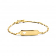 14k Geelgouden graveerarmband met een schakelbreedte van 1.8mm. De graveerplaat heeft een dikte van 0.5mm. - 26060