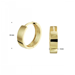 14karaat gouden oorringen met scharnier. Diameter 12mm - 26061