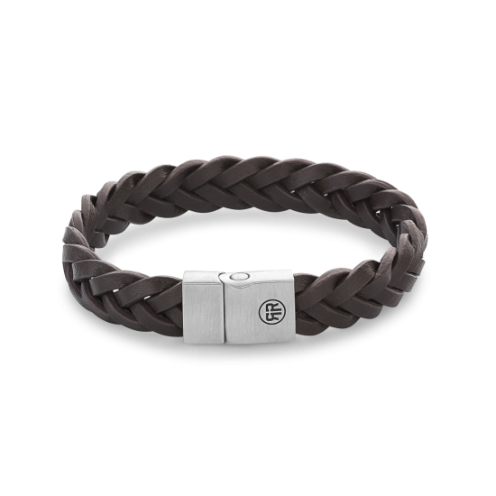 Rebel and Rose armband  Full Metal Braided Brown Matt - 26069