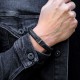 Rebel and Rose armband  Full Metal Herringbone Black Black M - 26070