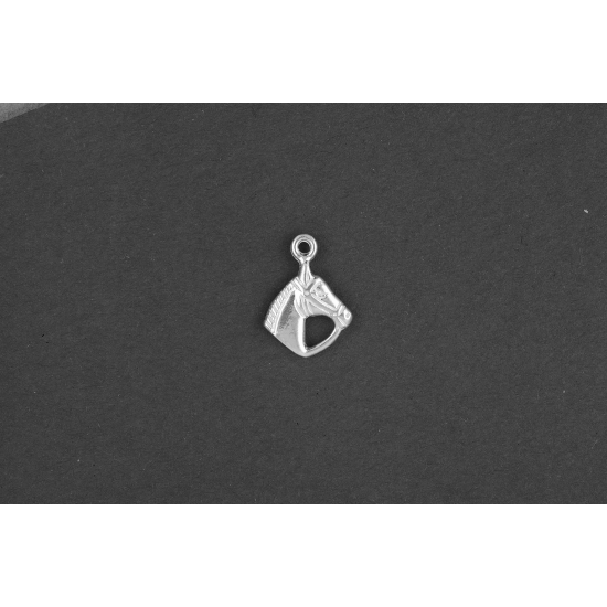 Hanger, Paardenhoofd zilver. - 26074