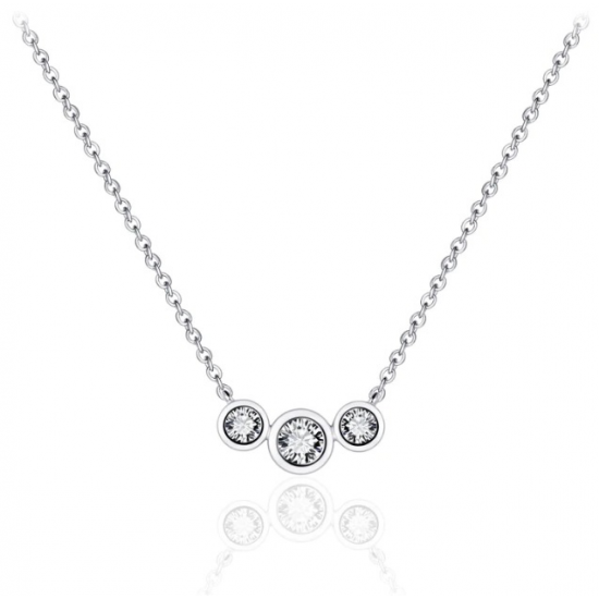 Collier met drie zirkonia&#39;s - 26076