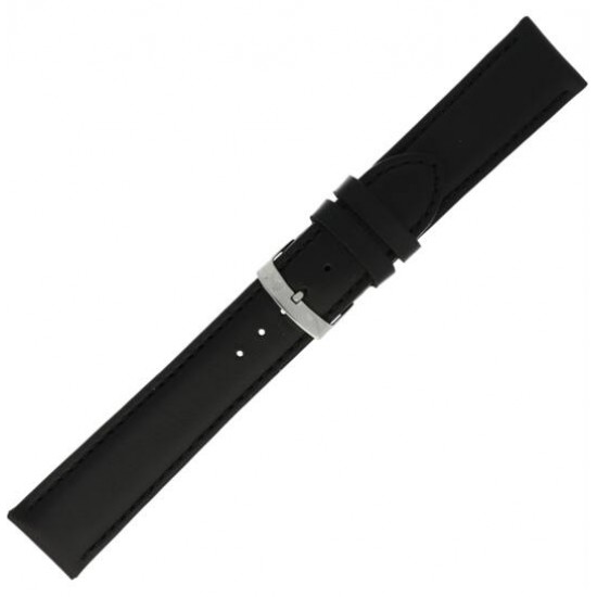 Morelatto lederen horlogeband gestikt zwart 20mm - 26084