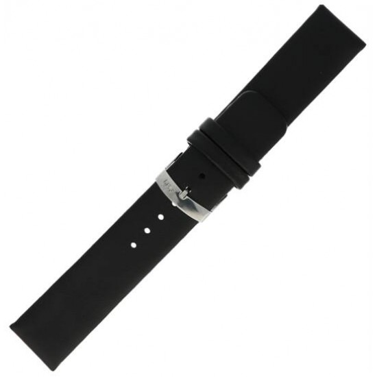 Morellato lederen horlogeband, zwart, ongestikt 20mm - 26088