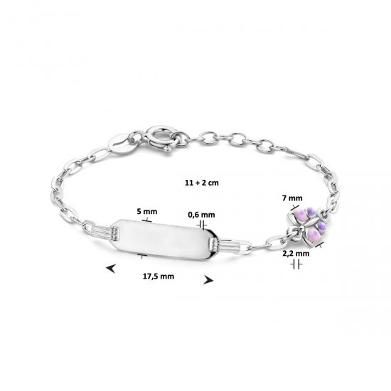 Graveerarmband vlinder plaat 5,0 mm 11 + 2 cm - 26117