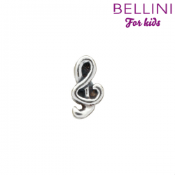 Zilveren Bellini bedel muzieksleutel - 26121