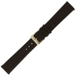 PEX horlogeband donkerbruin soft kalfsleer, ongestikt aanzetmaat 16mm - 26126