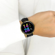 Goudkleurige OOZOO smartwatch met zwarte rubber band - Q00132 - 26146
