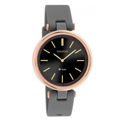 Rosé goudkleurige OOZOO smartwatch met grijze rubber band - Q00404 - 26147