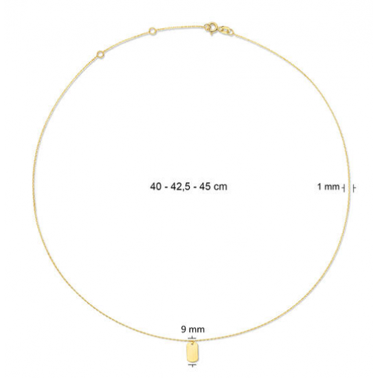 Geelgouden collier Jackie Initial Nacklace 40-42,5-45 cm - 26160