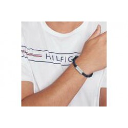 Tommy Hilfiger TJ2790480 leren heren armband. 19cm, blauw. - 26180