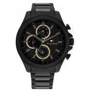 Tommy Hilfiger heren horloge serie Clark, stalen band en kast, kleur zwart. - 26235