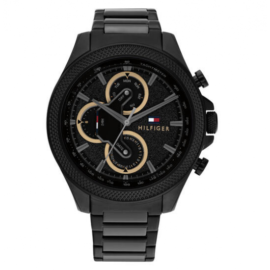 Tommy Hilfiger heren horloge serie Clark, stalen band en kast, kleur zwart. - 26235