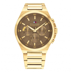 Tommy Hilfiger TH1792090 heren horloge. goudkleurige edelstalen kast en band. - 26237