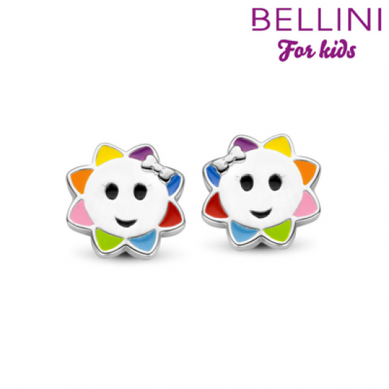 Bellini Zilveren oorknoppen zonnetje, diverse kleuren - 26253