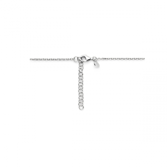Zilver gerhodineerde collier met bloemen - 26260