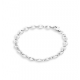 Zilveren schakelarmband "koffieboon" 20cm - 26268