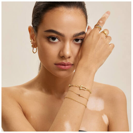 Ania Hai Gold Arrow goud op zilveren armband bi color - 26269