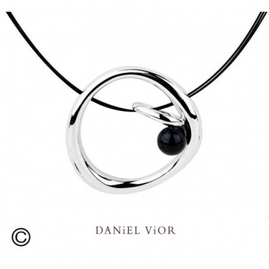 Zilveren Daniel Vior collier met onix - 26275