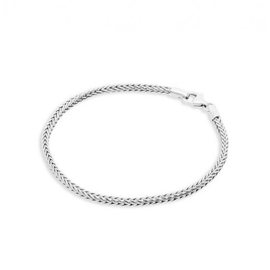 Zilver gerhodineerde Vossestaart armband 19cm - 26277