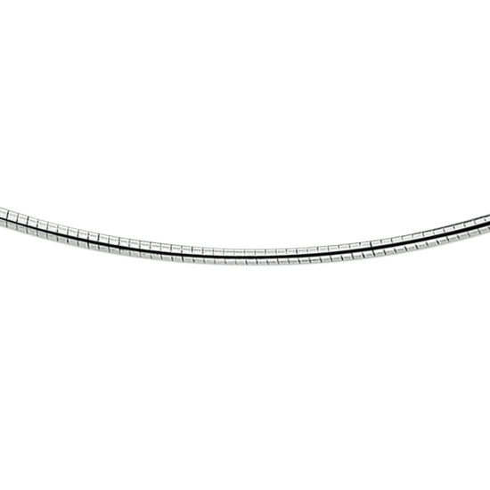 Zilveren Omega collier, rond 1,75mm lengte 45cm. - 26279