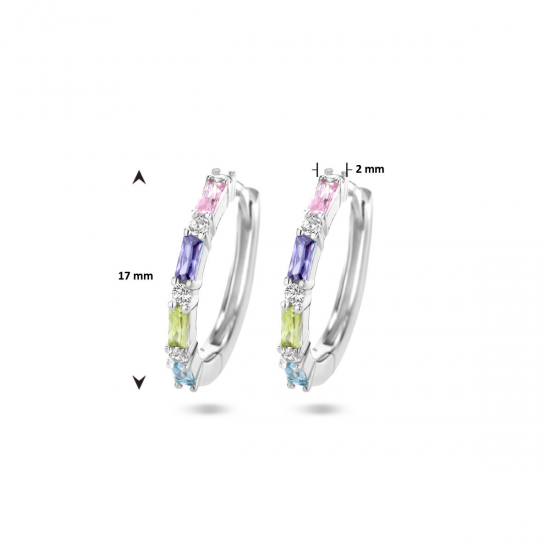 klapoorringen meerdere kleuren zirkonia. - 26284