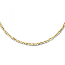 Goud op zilver collier gourmette 4-zijdes geslepen 1,8 mm 3 micron. 60cm - 26287