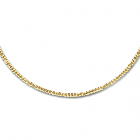 Goud op zilver collier gourmette 4-zijdes geslepen 1,8 mm 3 micron. 60cm - 26287
