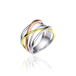 Gisser tricolor zilveren ring. - 26289