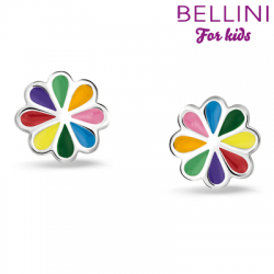 Bellini zilveren oorstekers bloem, geëmailleerd. - 26318