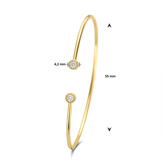 14k geelgouden armband spang 0.19ct h si - 26331