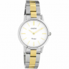 OOZOO C20112 Horloge VINTAGE staal, zilver- en goudkleurig-wit 30 MM - 26340