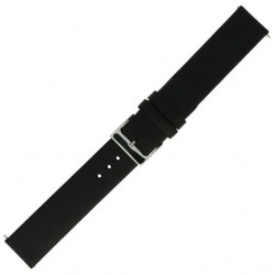 PEX horlogeband, ongestikt zwart kalfsleer. - 26346