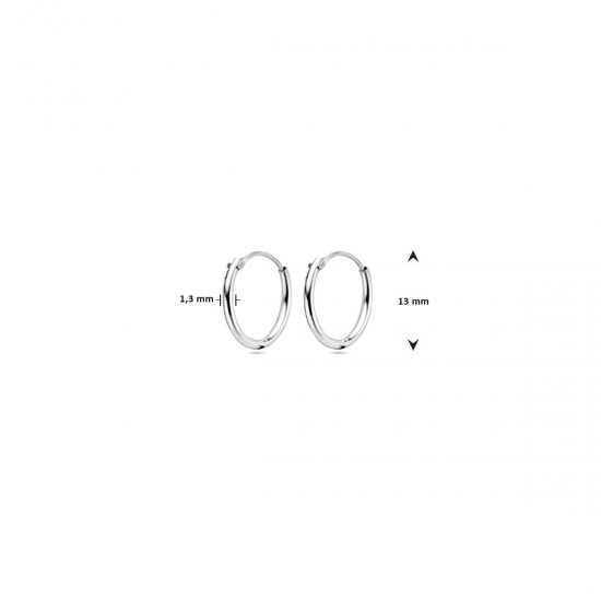 Zilveren oorringen 1,3 mm ronde buis - 26355