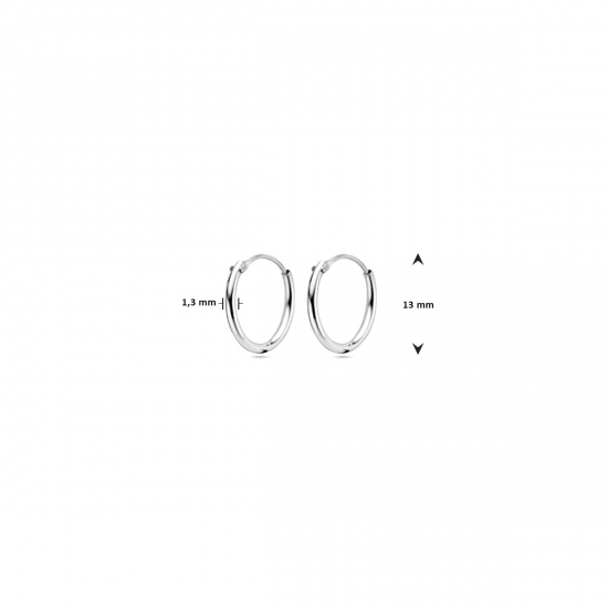 Zilveren oorringen 1,3 mm ronde buis - 26355